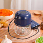 Usb Rechargeable Mini Food Chopper With Glass Bowl For Quick Kitchen Prep (1 Pc)