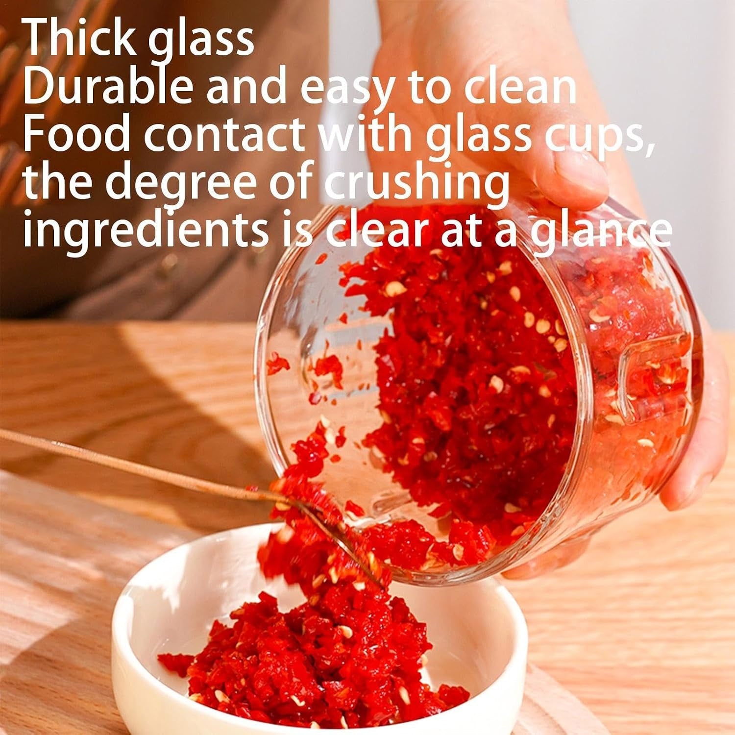 Usb Rechargeable Mini Food Chopper With Glass Bowl For Quick Kitchen Prep (1 Pc)