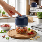 Usb Rechargeable Mini Food Chopper With Glass Bowl For Quick Kitchen Prep (1 Pc)