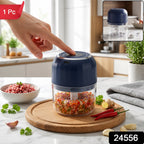Usb Rechargeable Mini Food Chopper With Glass Bowl For Quick Kitchen Prep (1 Pc)